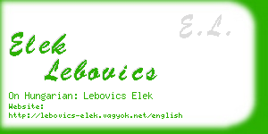elek lebovics business card
